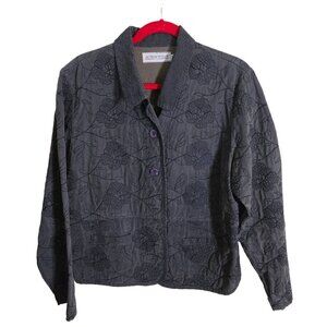 Vintage Action Wear Embroidered Tone On Tone Jacket Size M
